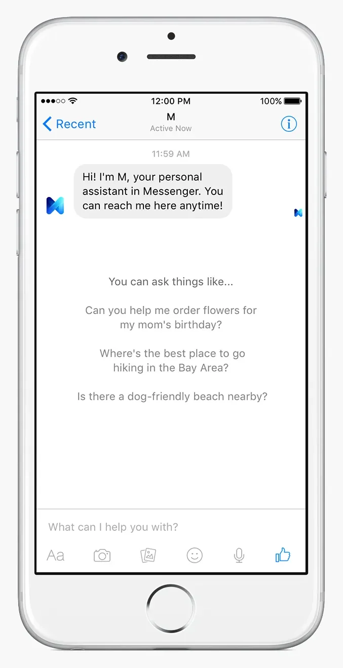 Visual published with the cited source for this record: Facebook built an assistant that leaned on paid human trainers